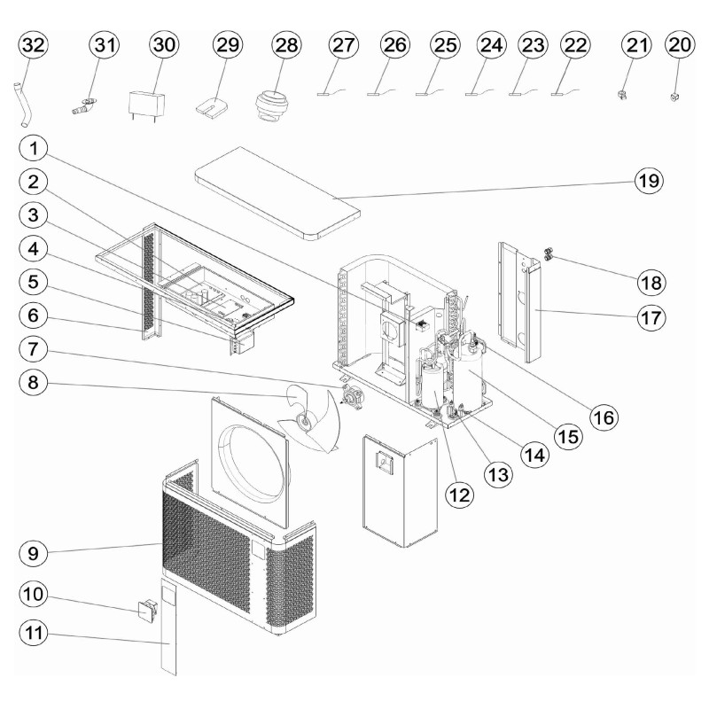 Pièces détachées Pompe à chaleur PX25, Z250iQ TD9, TD12 (ZODIAC, ASTRALPOOL)