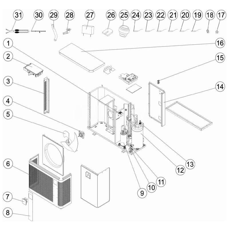 Pièces détachées Pompe à chaleur PX26, Z260iQ MD6, MD8 (ZODIAC, ASTRALPOOL)