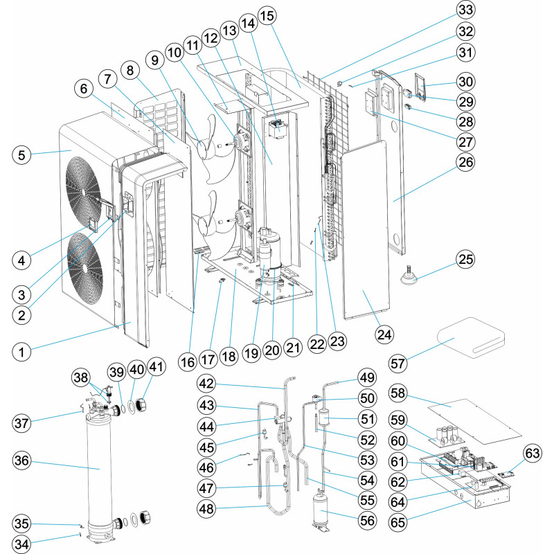 Pièces détachées Pompe à chaleur PX50 (2 hélices)