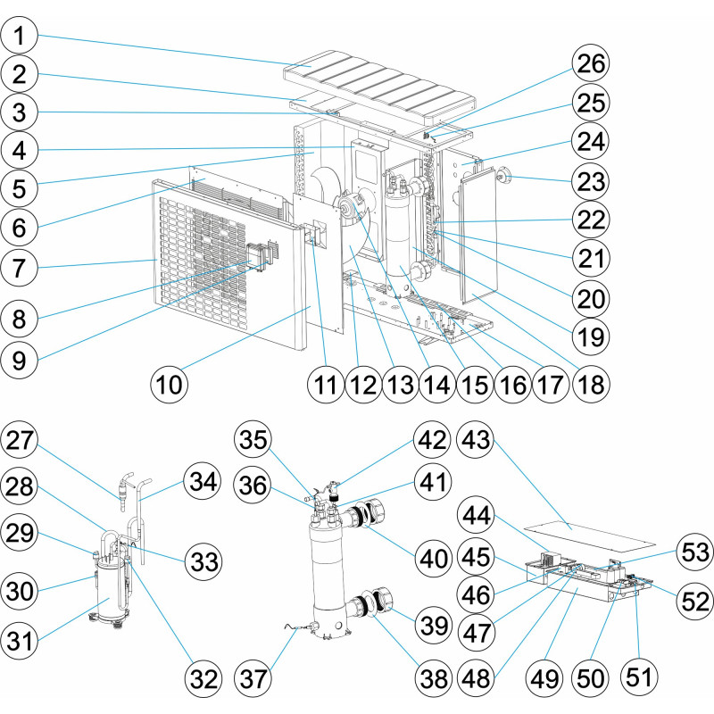 Pièces détachées Pompe à chaleur VSP 12, 15, 17 (ASTRALPOOL, ZODIAC, ZEALUX ELECTRIC LIMITED)