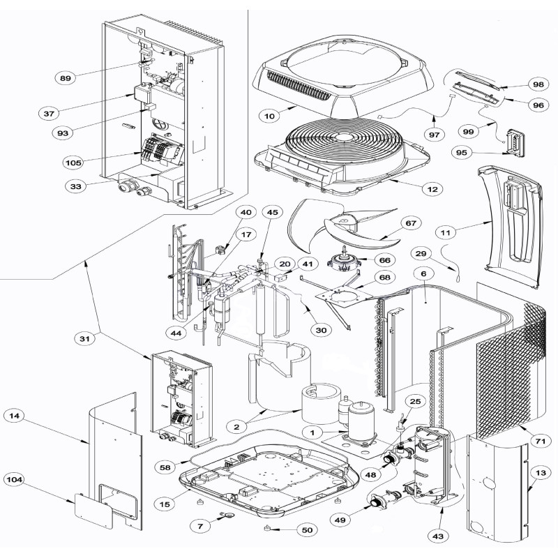 Pièces détachées Pompe à chaleur Z550iQ R32 MD4, MD5, MD8 (ZODIAC)