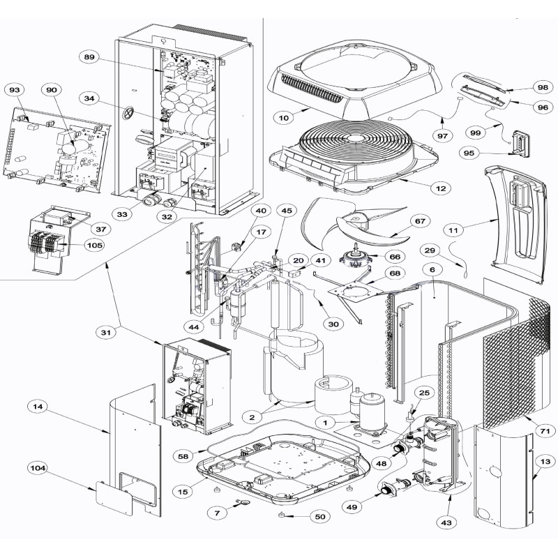 Pièces détachées Pompe à chaleur Z550iQ R32 TD5, TD8 (ZODIAC)