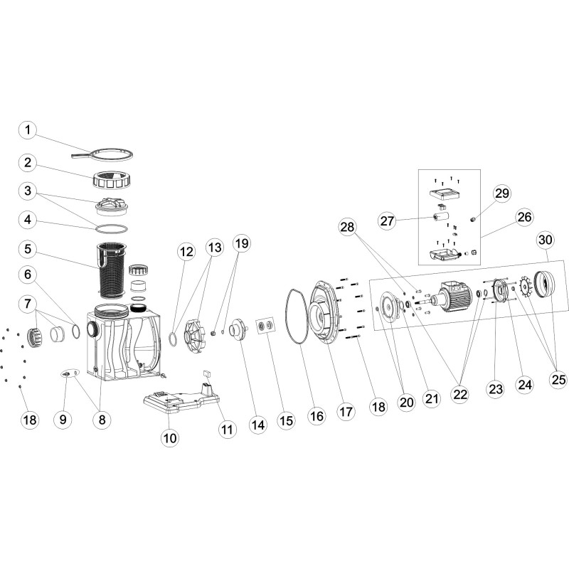 Pièces détachées Pompe COLUMBIA (moteur ATB) (ASTRALPOOL)