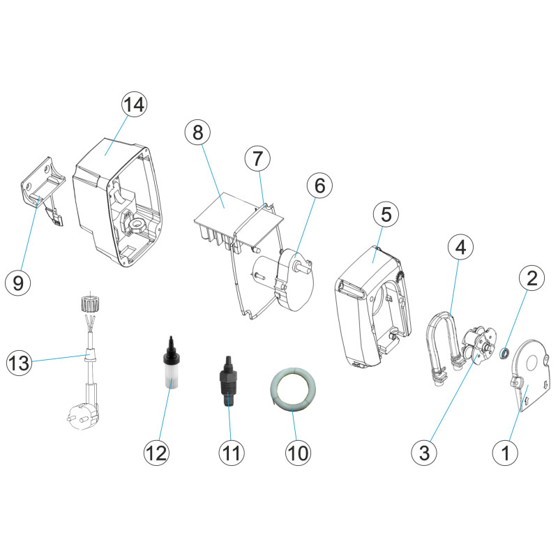 Pièces détachées Pompe doseuse 1l/h-3bar et 12l/h-1bar (ASTRALPOOL, CERTIKIN)