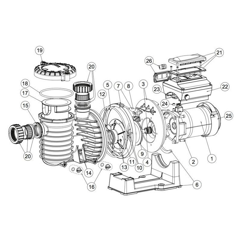 Pièces détachées Pompe Intelliflo SW5P6R VSD (STA-RITE, PENTAIR)