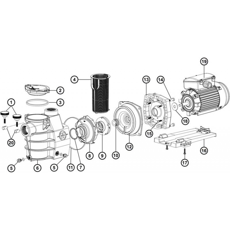 Pièces détachées Pompe MAX FLO, POWERLINE Plus (HAYWARD, PERAQUA PRAHER)