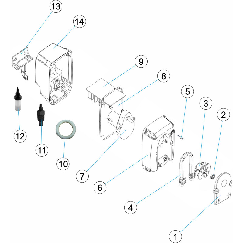 Pièces détachées Pompe péristaltique 4l/h 3bar - 12l/h 1bar (ASTRALPOOL, CERTIKIN)