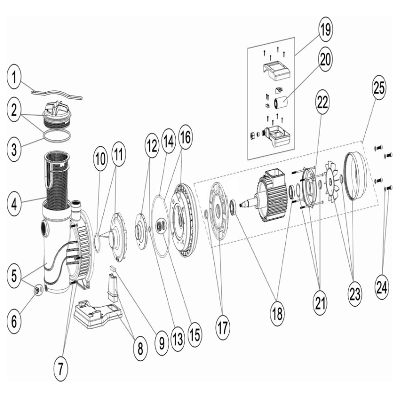 Pièces détachées Pompe PRO ADAPT (ASTRALPOOL)