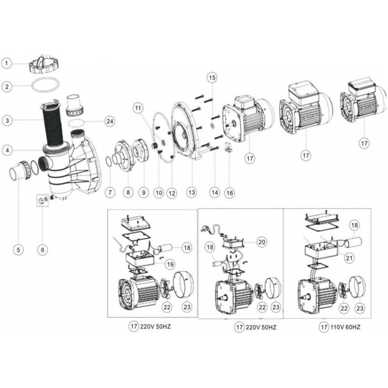 Pièces détachées Pompe SS Series (EMAUX)