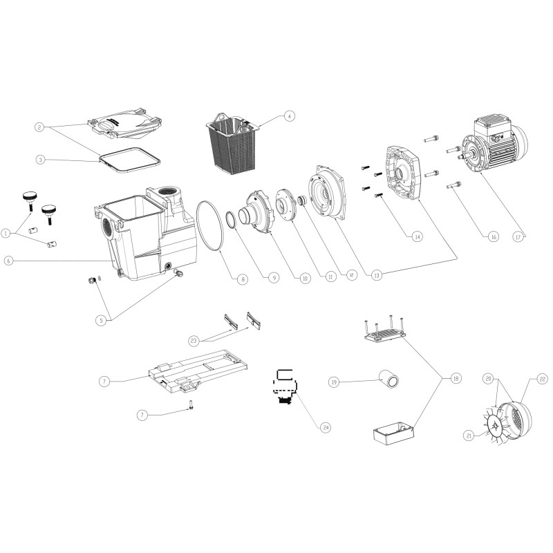 Pièces détachées Pompe SUPER PUMP PRO (HAYWARD, KRIPSOL)