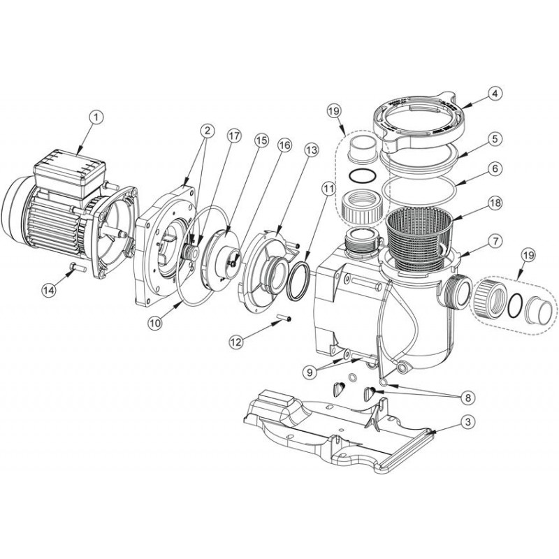 Pièces détachées Pompe SUPERFLO (PENTAIR, SKF, STA-RITE)