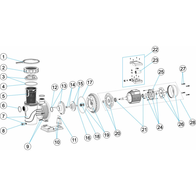 Pièces détachées Pompe ULTRAPLUS (ASTRALPOOL)