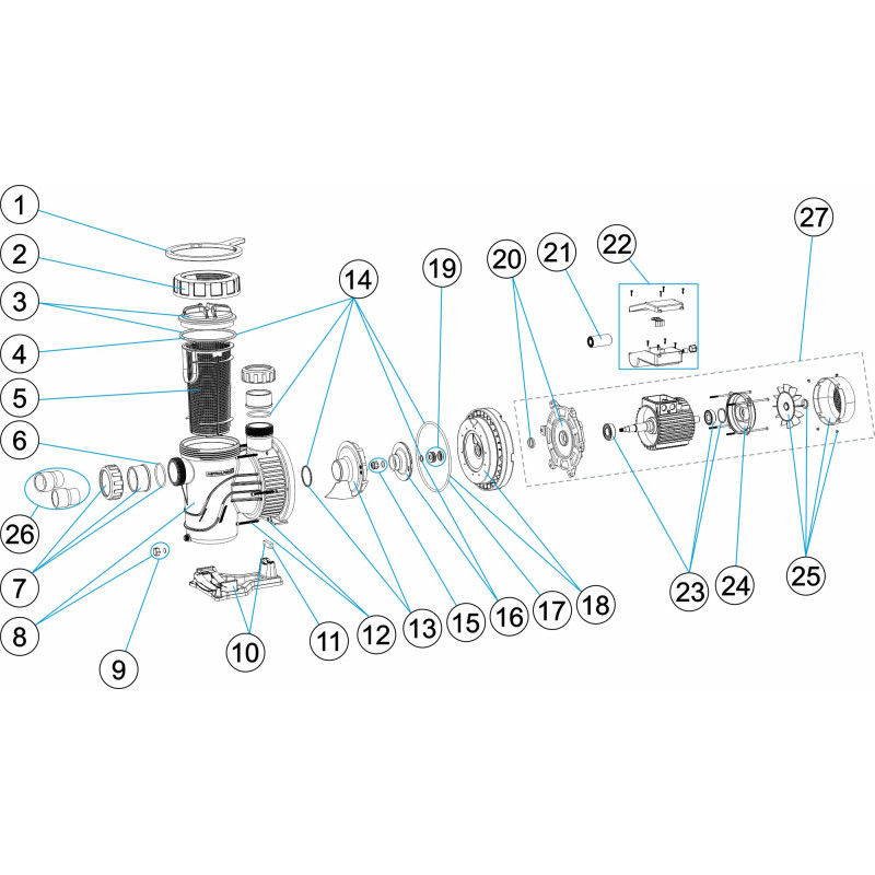 Pièces détachées Pompe VERDON (ASTRALPOOL)