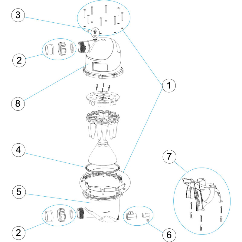 Pièces détachées Préfiltre HYDROSPIN COMPACT (MA) (ASTRALPOOL)