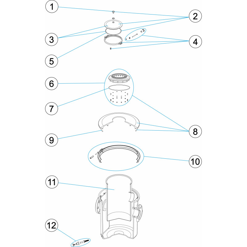 Pièces détachées Préfiltre polyester avec couvercle viseur 33L (ASTRALPOOL)