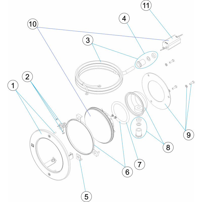 Pièces détachées Projecteur Ø 250/295 BLANC (ASTRALPOOL)