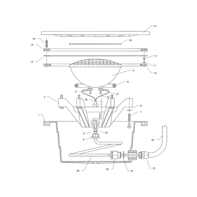 Pièces détachées Projecteur 300W (POOLS, ASTRALPOOL)