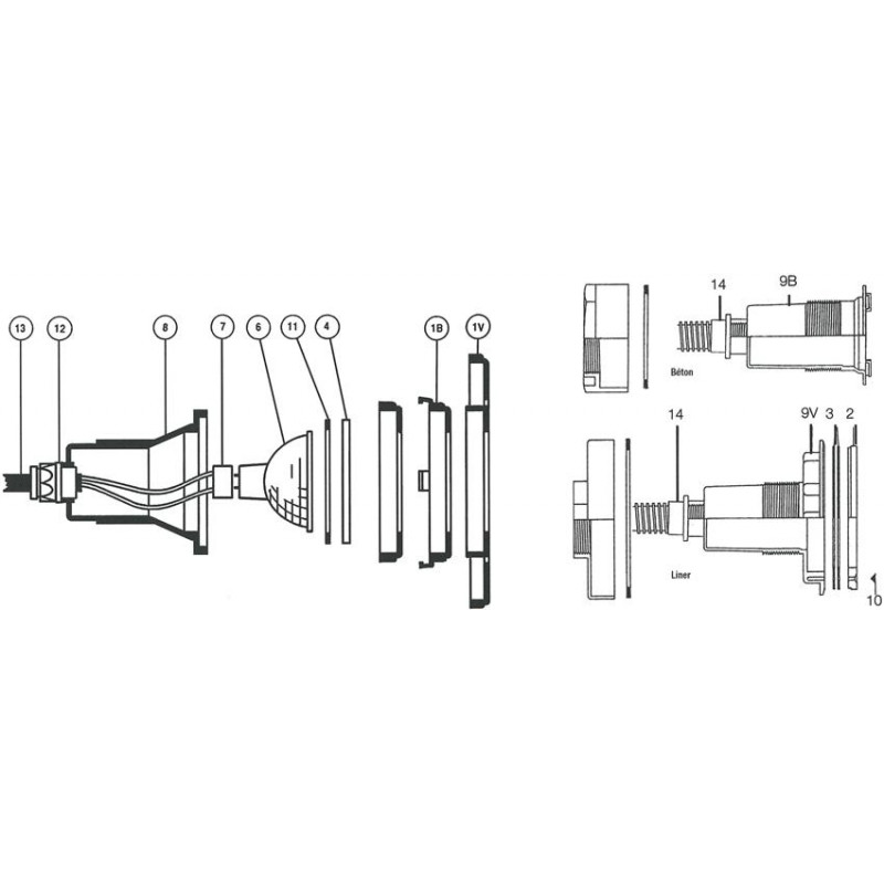 Pièces détachées Projecteur COFIES Halogène 35-75W vissable (HAYWARD)