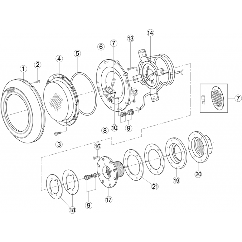 Pièces détachées Projecteur Extra Plat 100W (KRIPSOL)