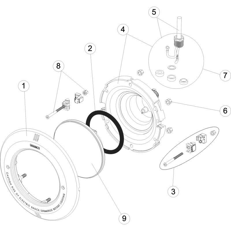 Pièces détachées Projecteur GLOBAL halogène/LED (ASTRALPOOL)