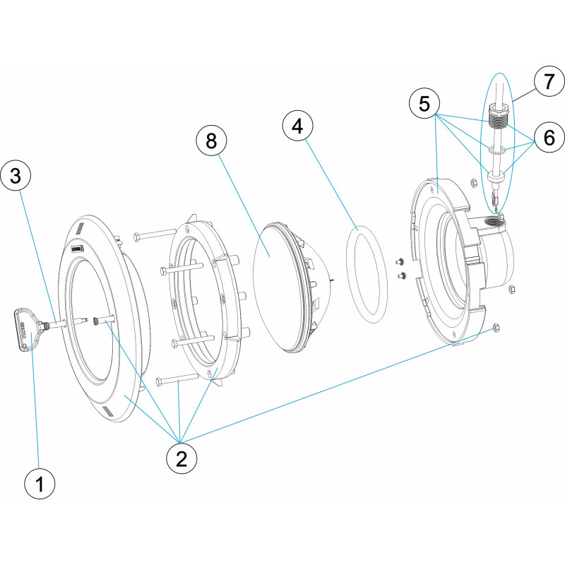 Pièces détachées Projecteur LED PAR56 RGB/BLANC (ASTRALPOOL)