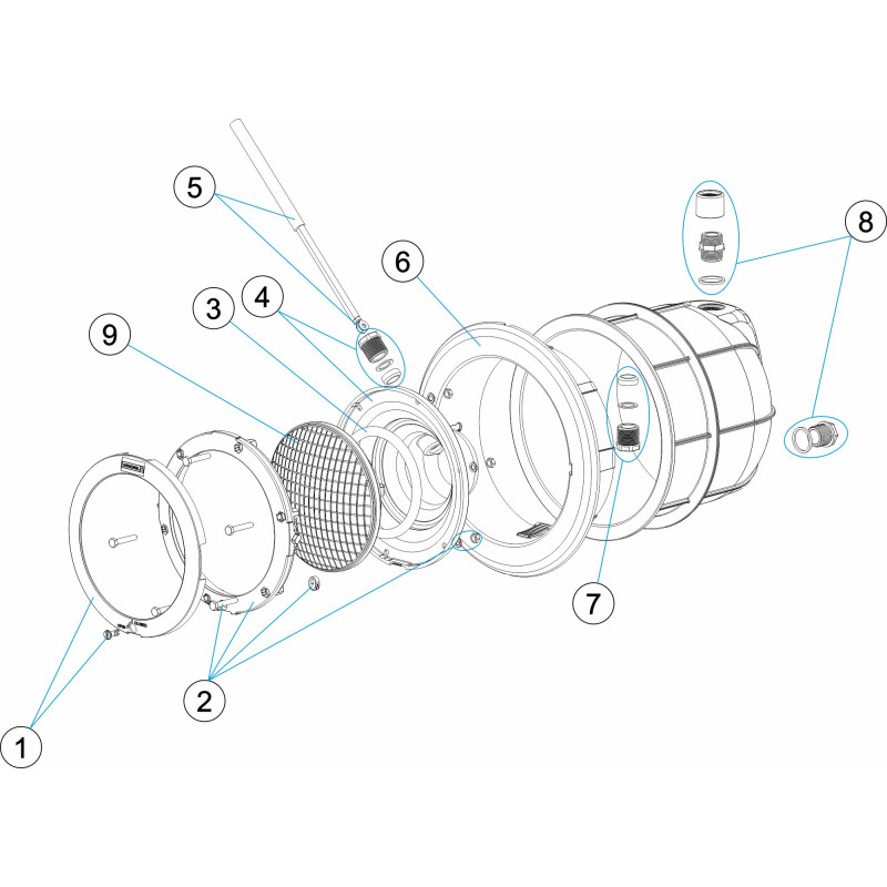 Pièces détachées Projecteur orientable BETON (ASTRALPOOL)