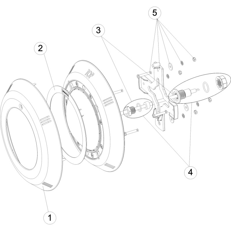 Pièces détachées Projecteur plat led PRÉFABRIQUÉ blanc/inox (ASTRALPOOL)