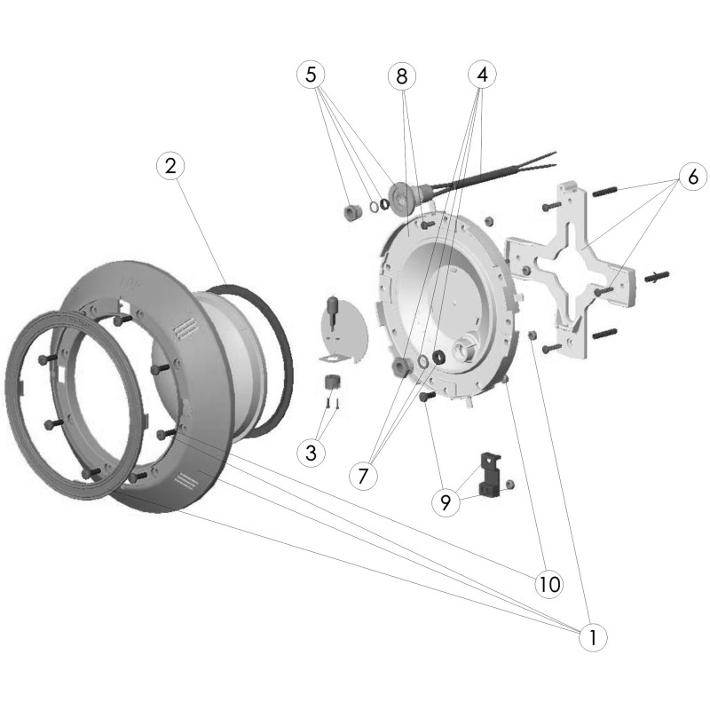 Pièces détachées Projecteur plat piscine BETON (CERTIKIN)