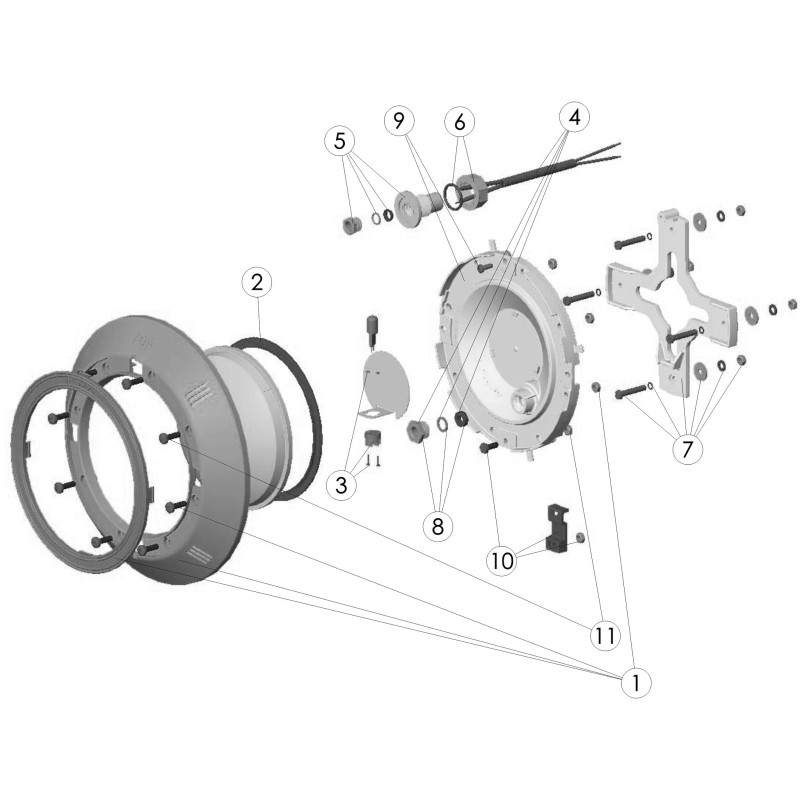 Pièces détachées Projecteur plat piscine PRÉFABRIQUÉ (CERTIKIN)