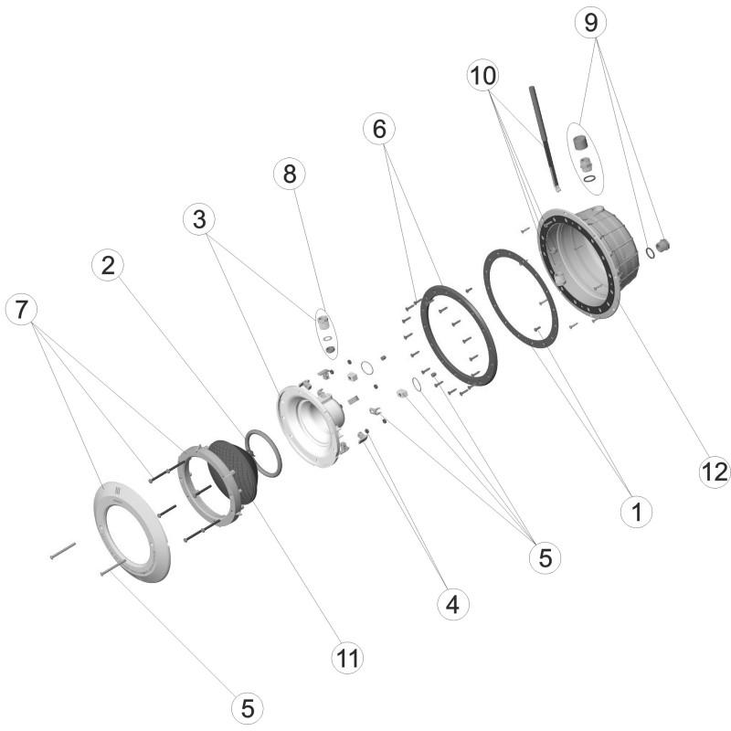 Pièces détachées Projecteur STANDARD autotaraudé PANNEAU