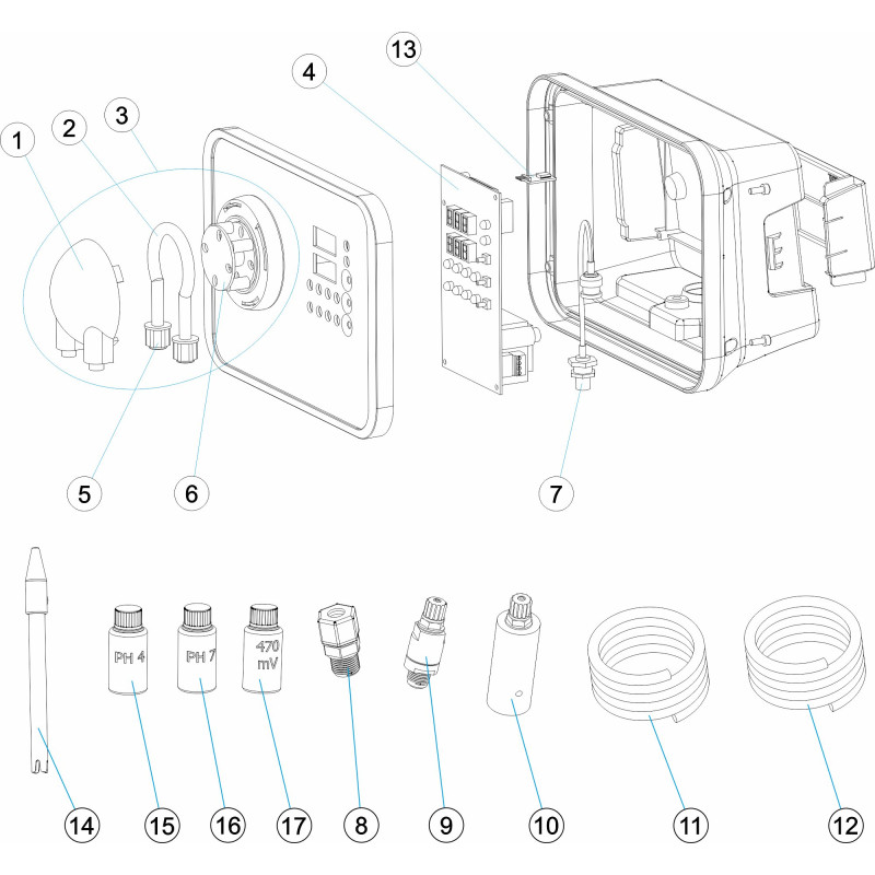 Pièces détachées Régulateur AP pH/ORP avec pompe (IDEGIS, ASTRALPOOL, CERTIKIN)