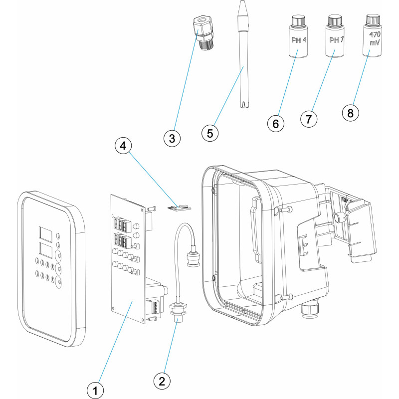Pièces détachées Régulateur AP pH/ORP sans pompe (ASTRALPOOL, CERTIKIN, IDEGIS)