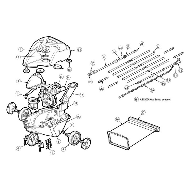 Pièces détachées pour robot HAYWARD PHANTOM TURBO