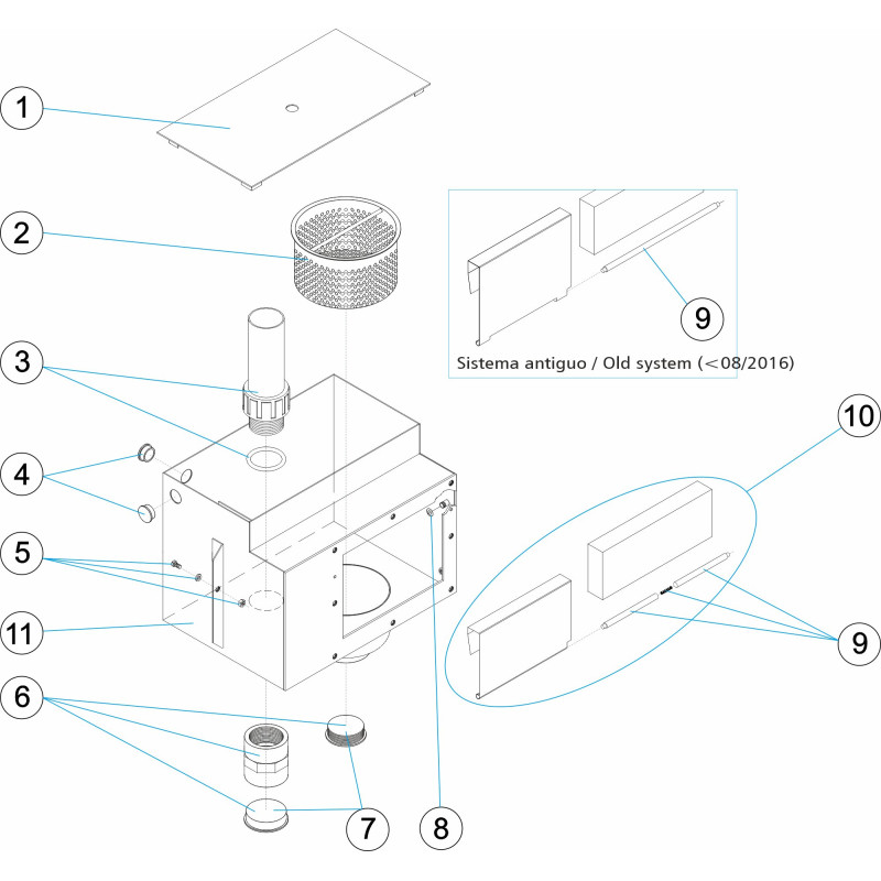 Pièces détachées pour Skimmer A-100 INOX 316