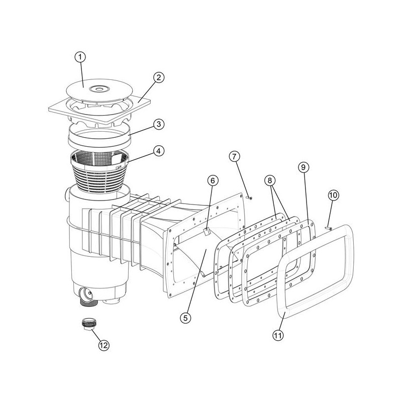 Pièces détachées Skimmer Elegance A400 Liner-Panneau