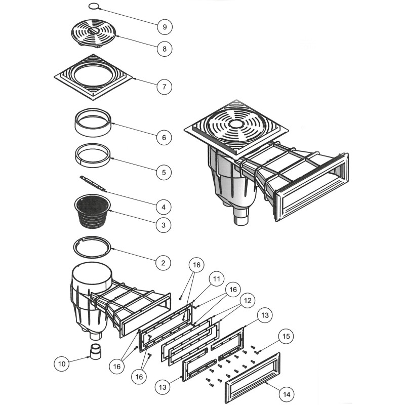 Pièces détachées Skimmer OVERFLOW (AQUA)