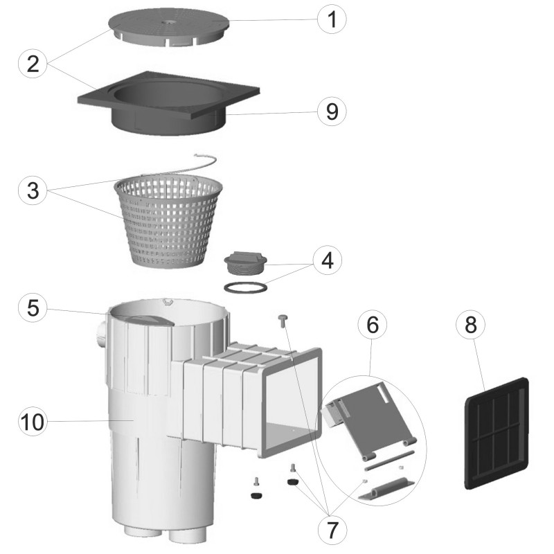 Pièces détachées pour Skimmer PM 10501B BETON