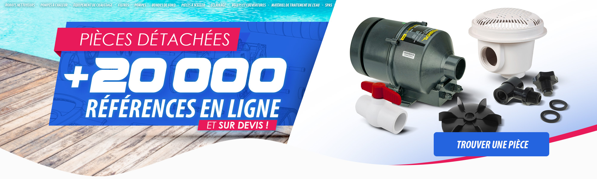 Pièces détachées pour piscines, saunas et spas