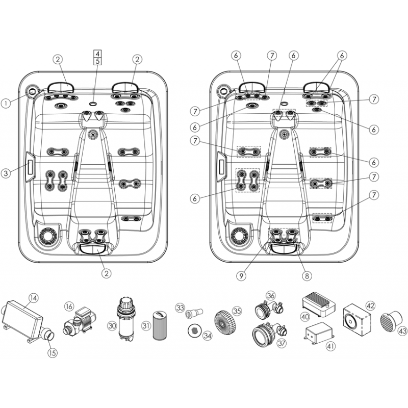 Pièces détachées pour Spa EQUILIBRE