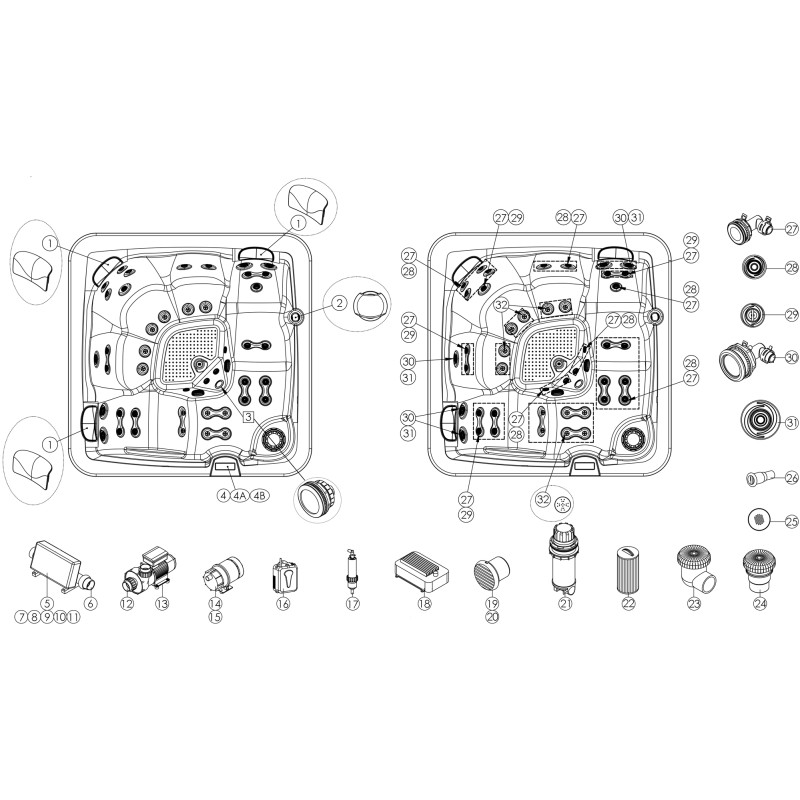 Pièces détachées pour Spa MALEA