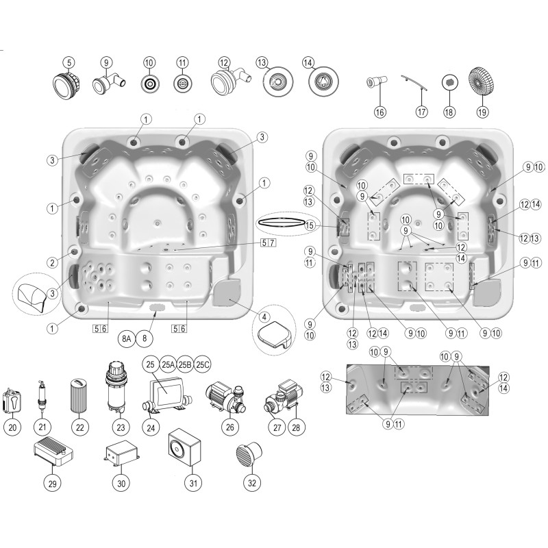Pièces détachées pour Spa SELECT E