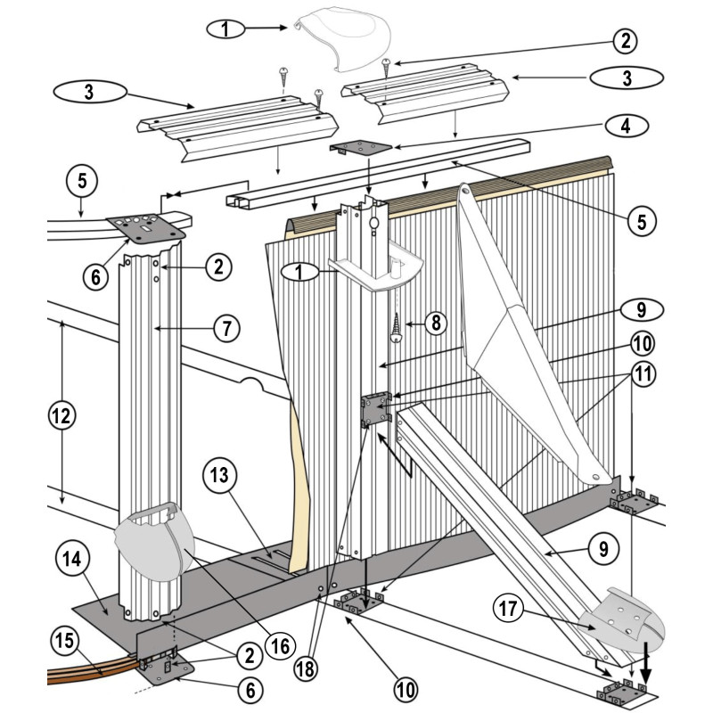 Pièces détachées pour piscine ovale CELOSIA H.1M32 (GRE)