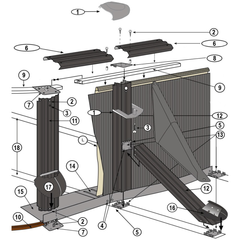 Pièces détachées piscine ovale imitation pierre SKYATHOS H.1m32 (GRE)