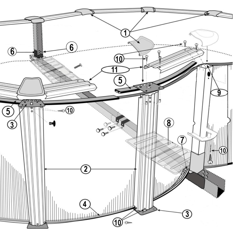 Pièces détachées piscine VARADERO Hauteur 1m20 (GRE)