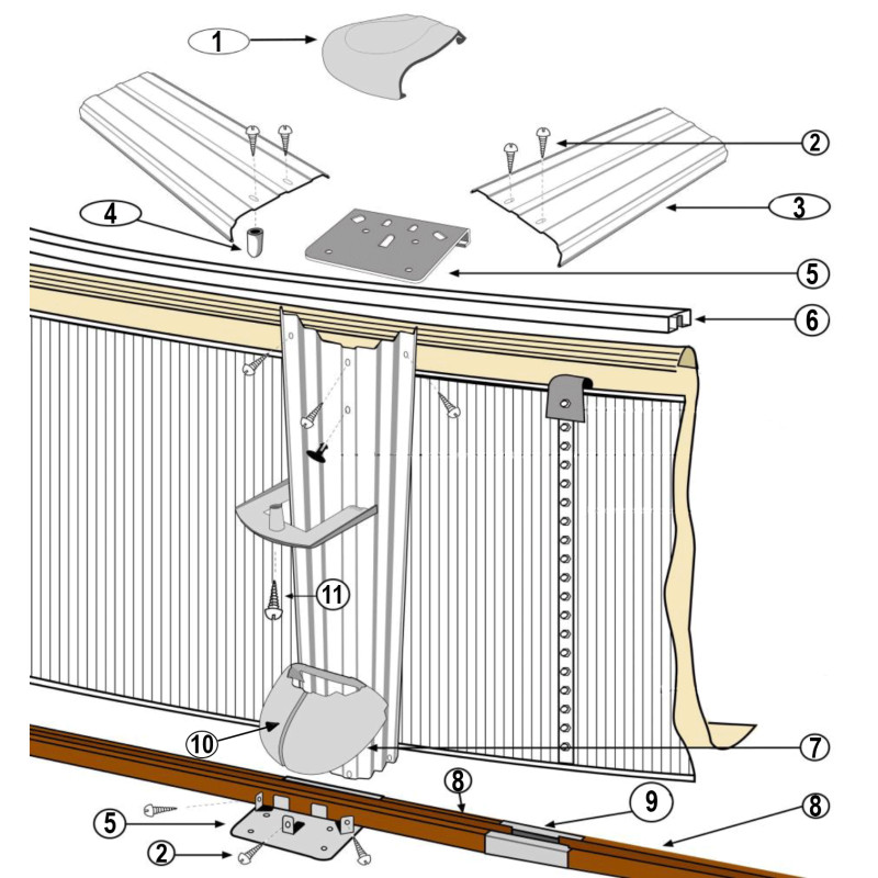 Pièces détachées Structure piscine ronde CELOSIA H.132 (GRE)