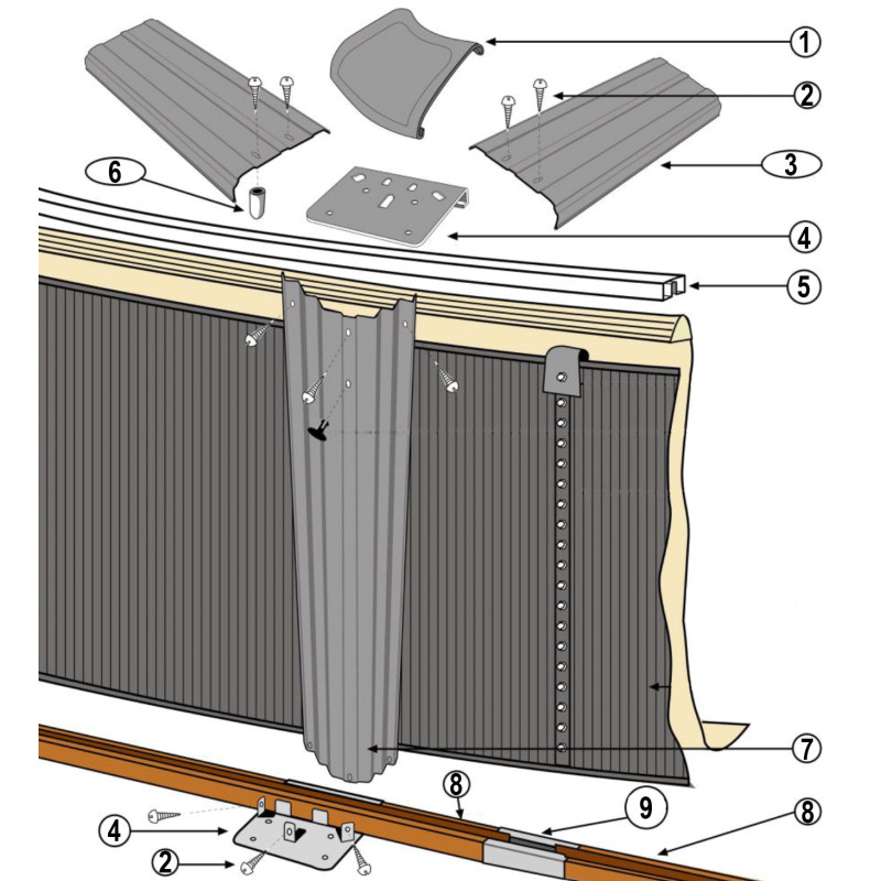 Pièces détachées Structure piscine ronde imitation pierre IRAKLION H.120 (GRE)