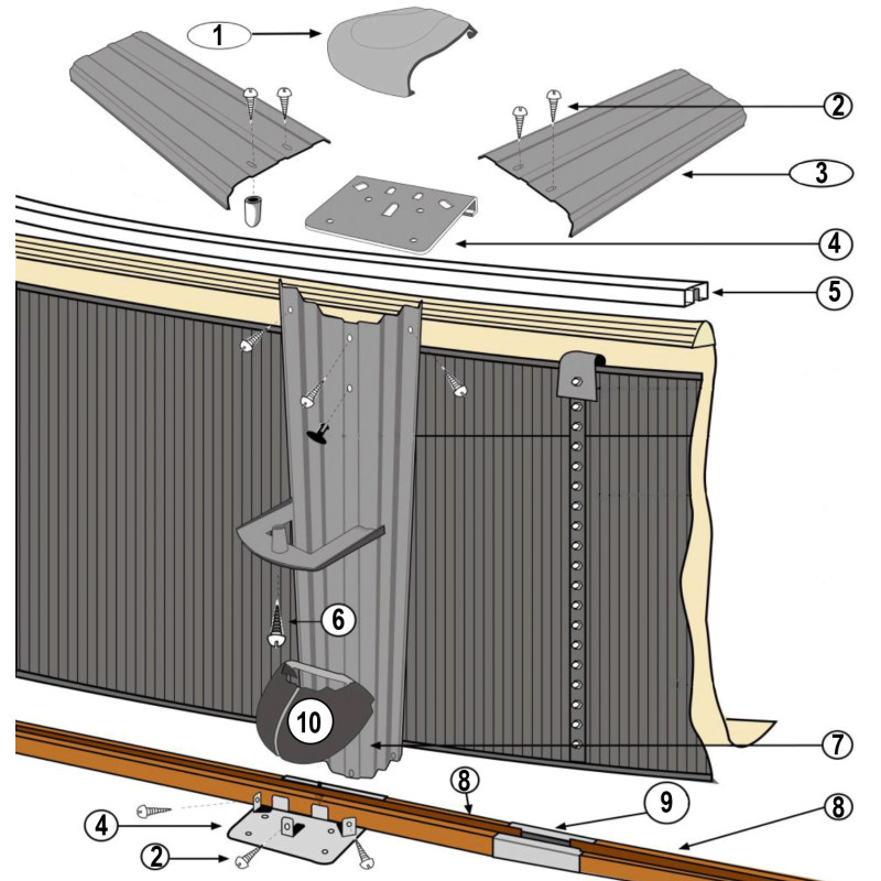 Pièces détachées piscine ronde imitation pierre SKYATHOS H.1m32 (GRE)