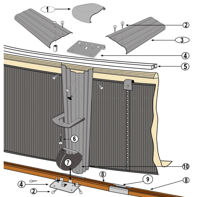 Pièces détachées Structure piscine ronde RATTAN H.132 (GRE)