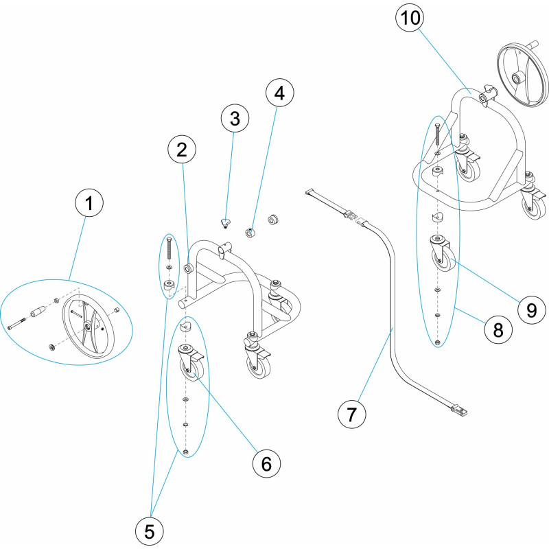 Pièces détachées Support enrouleur 1 axes (ASTRALPOOL)