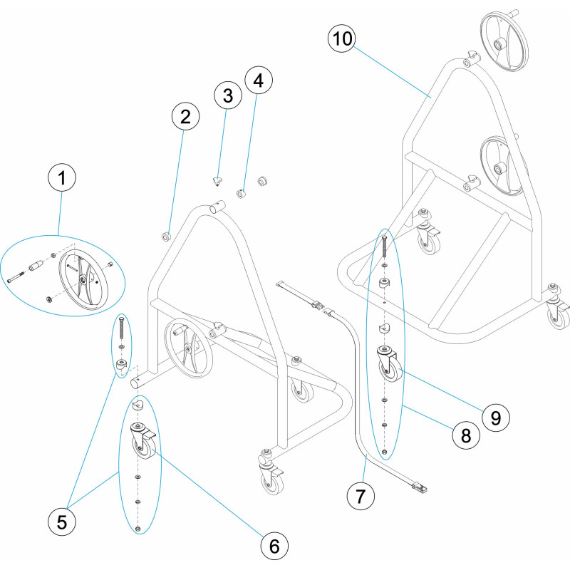 Pièces détachées Support enrouleur 2 axes (ASTRALPOOL)